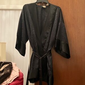 Victoria's Secret vintage Black Satin brocaded robe